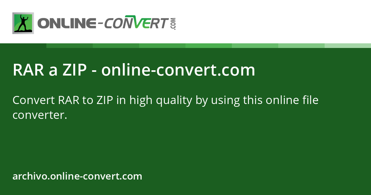 RAR a ZIP - online-convert.com